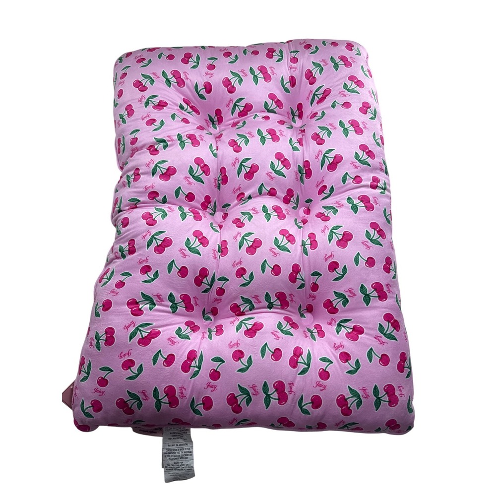 Juicy Couture Pink Cherry Velour Pet Bed Crate Mat Tufted‎ Plush Dog